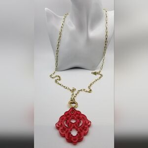 Art deco resin year of the dragon long length necklace